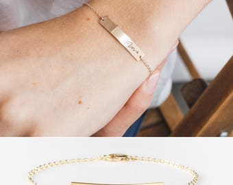 handwriting australia jewelry custom Personalized Gold Necklace Bar by Necklaces Dainty