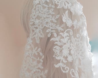 Juliet Cap Veil, Cap Veil, Cathedral Wedding Veil, Lace Cathedral Veils, Cup Wedding Veil, Mantilla Custom Made Veil, Custom Bridal Veils