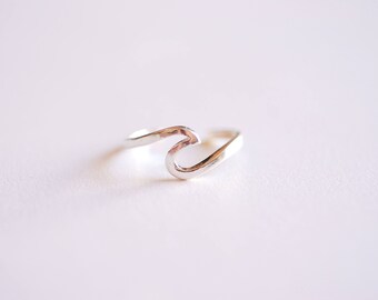 925 Sterling Silver Adjustable Wave Ring- nalu ring, ocean, wave, beach jewelry, ocean jewelry, nautical jewelry, surf ring, Adjustable ring