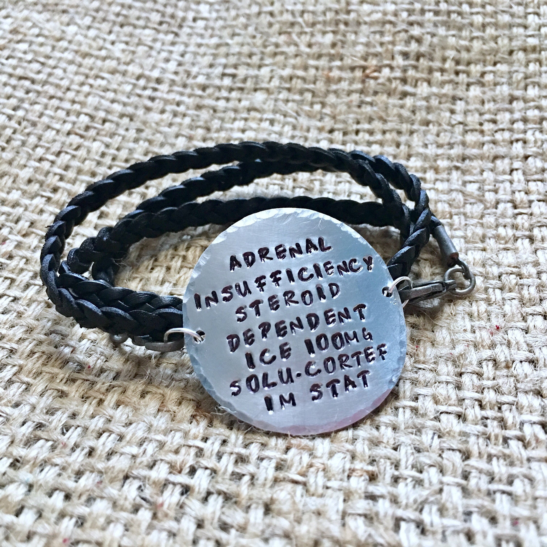 Leather Medical Alert Bracelet Custom Medical Alert Leather