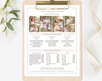 Photography Pricing Template, Photography Price List Template, Photographer Pricing Template, Photography Pricing Guide Template Organic Set