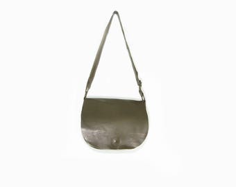 Green leather crossbody bag