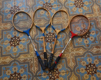 Vintage badminton racquets/ wooden rackets SPORTCRAFT and PIONNEER 70s