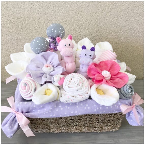 Baby Girl Gift Basket for Newborn/Preemie Baby Twins Baby