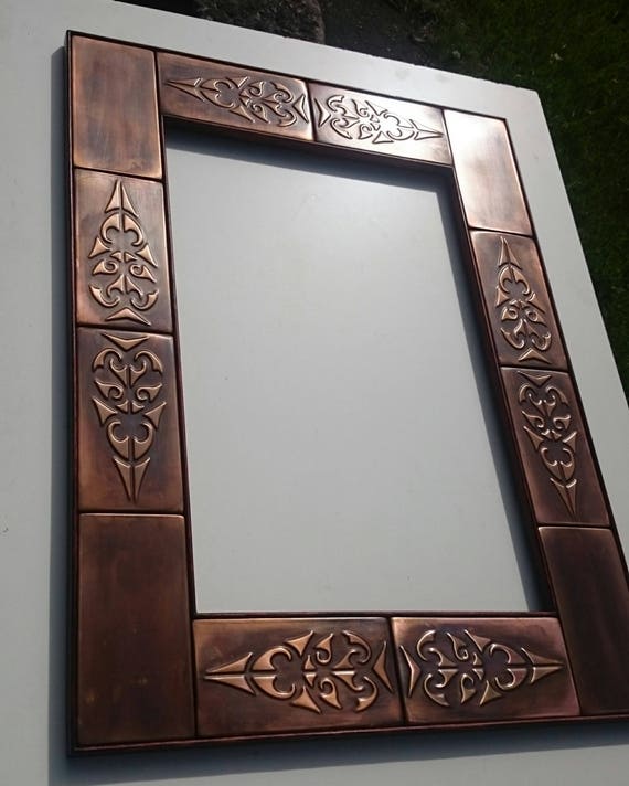 Decorative mirror Rustic mirror Copper mirror frame. Metal