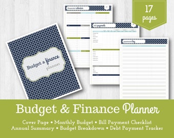 Budget & Finance Planner / Financial Planner / Finance Organizer / Budget Planner / Payment Checklists / Household Budget