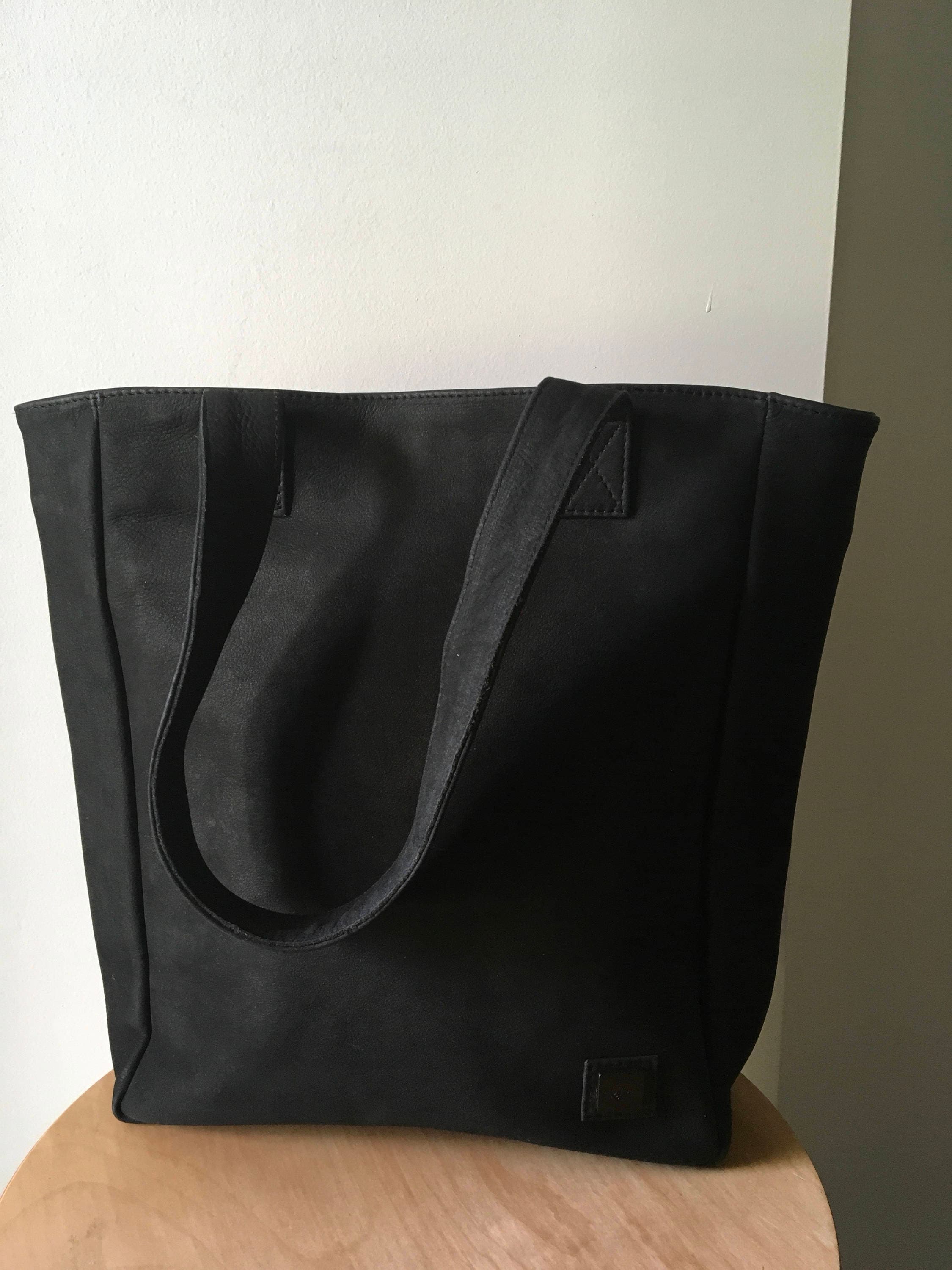 Black Leather tall Tote,Leather tote bag.Handmade leather tote ...