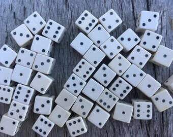 Vintage Dice, Lot of Vintage Dice, Mini Dice, Parcheesi Dice, Lot of 45