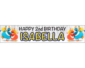 2 x Twirlywoo Personalised Birthday Banner, custom, party,