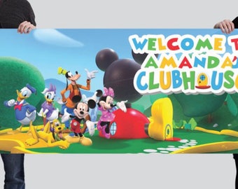 mickey mouse clubhouse birthday decorations, mickey mouse clubhouse banner, mickey clubhouse backdrop, mickey backdrop