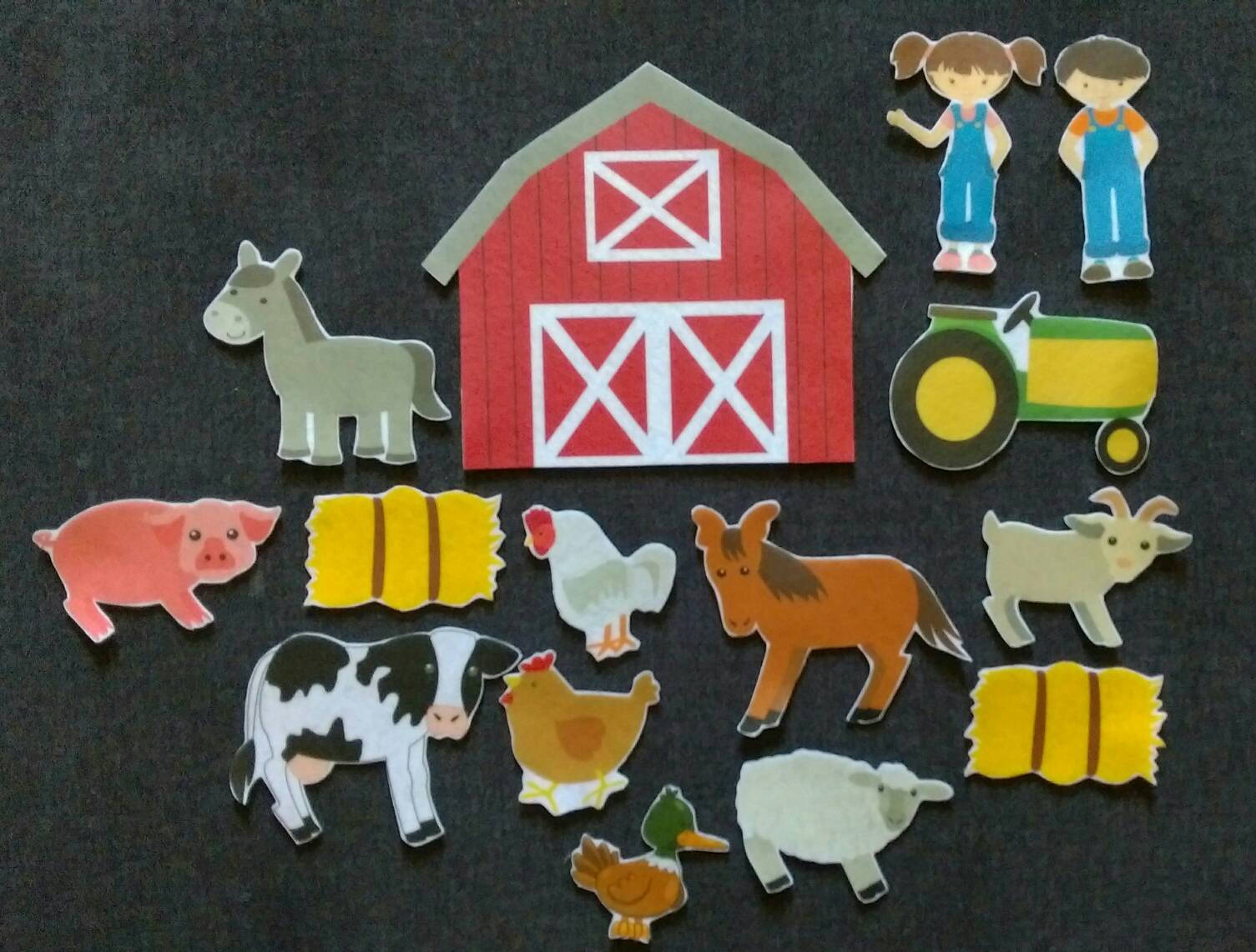 Farm Felt Set // Flannel Board // Felt Board // Animals