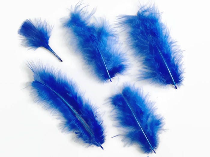 10 Pieces Blue Feathers Fake Feathers Faux Feathers