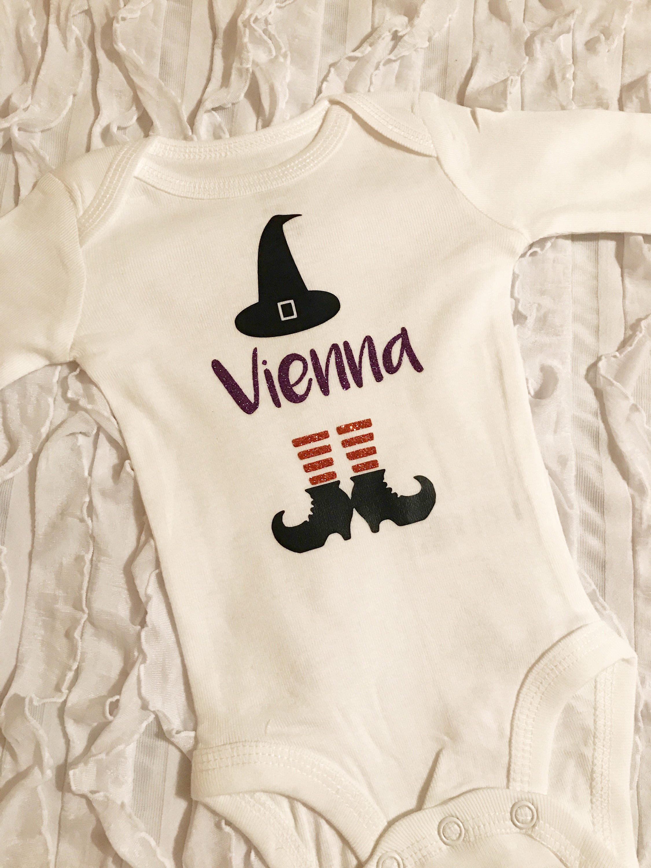 Witch bodysuit. trick or treat. halloween onesie. witch