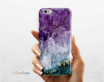 Amethyst Crystal Phone Case, SE iPhone 5 5s phone case iPhone 7 6s 6 Plus phone case Samsung galaxy S8 Plus S7 Edge S6 S4 S3 phone case