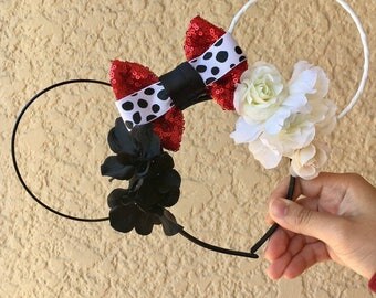 Cruella de Vil ears | 101 Dalmations | Cruella de Vil Inspired | Wire Ears | Mouse Ears