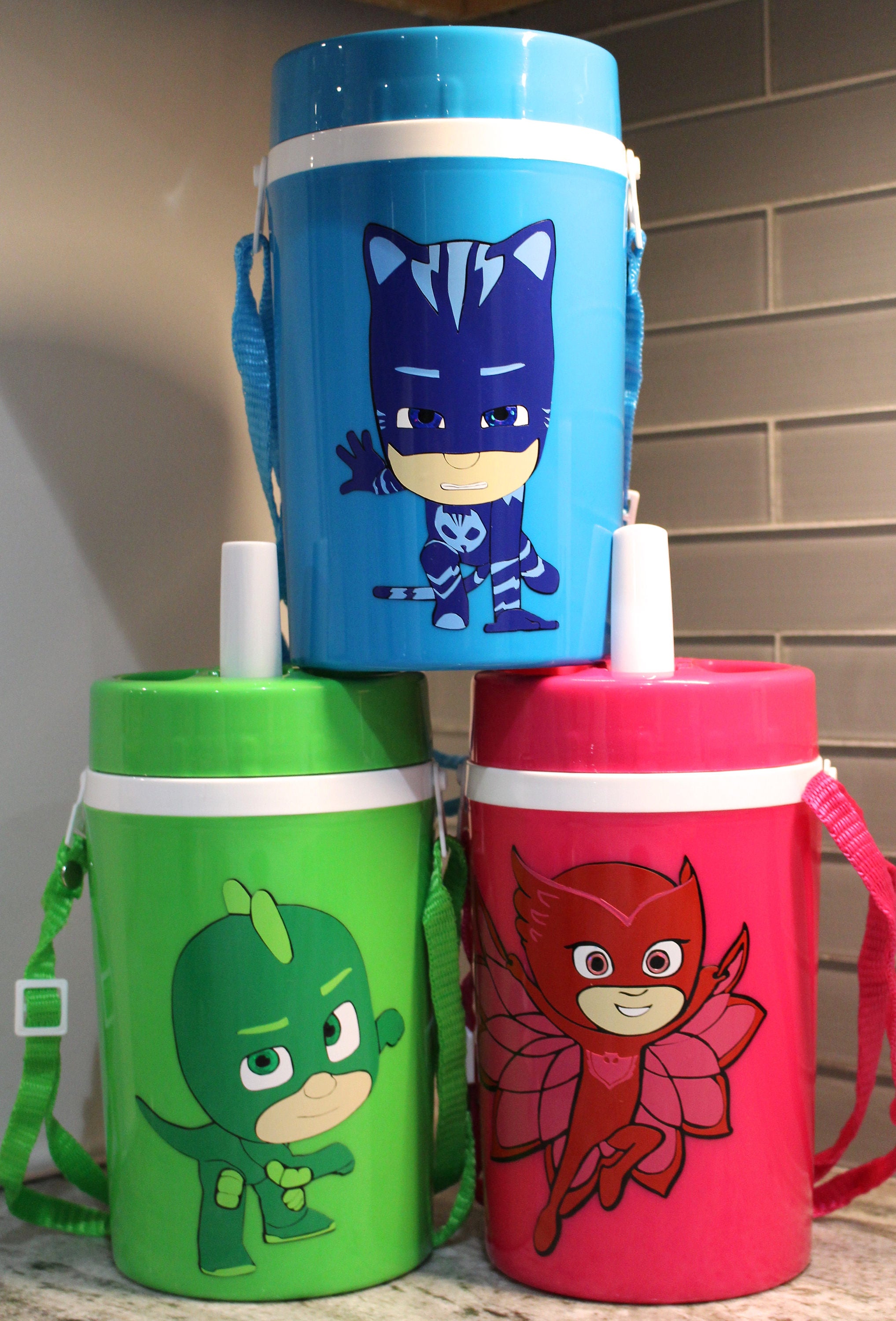 PJ Masks Water bottle thermos Catboy Owlette or Gekko Full