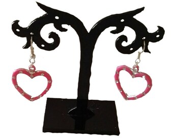 Pink acrylic heart earrings