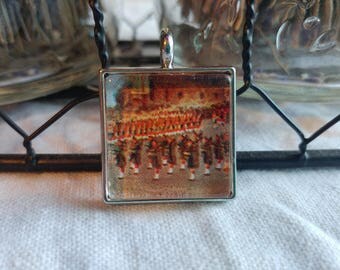 Vintage Postcard Marching Band Pendant