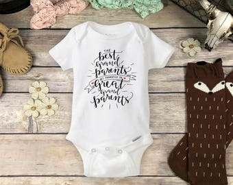 Pregnancy Reveal to Great Grandparents Onesies® or Carter's® Brand Bodysuit New Baby Announcement The Best Grandparents get Promoted Onsie