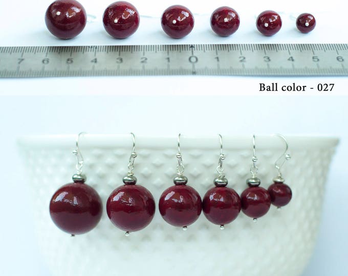 8-18 mm - Ball earrings, Classic earrings, Multi colored earrings, Everyday earrings, Simple earrings