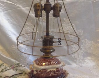 Upcycled Lamp Vintage Victorian Steampunk Industrial Table Lamps