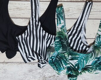 Knot Top, Lycra, Beach Top, Summer Top, Barre, Crop Top, Festival Top, Womens Clothing, Bikini Top, Knotted Top, Fab Bikini -45 COLOURS