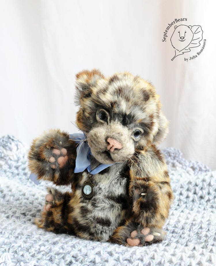 realistic leopard cub Teddy Bear friend wild cat OOAK leopard