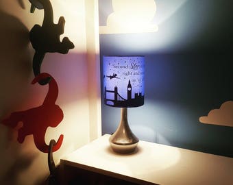 Peter pan bedside/reading lamp includes; Peter, Wendy, John and Michael flying over London