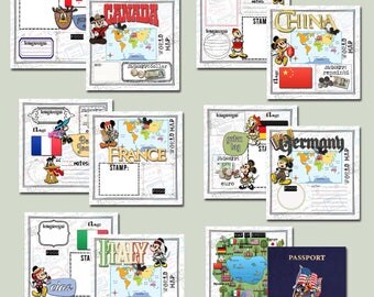 Digital EPCOT World Showcase Printable Passport with Characters