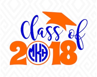 Class Of 2018 Monogram Frame; SVG, DXF, EPS, Ai, Pdf Cutting Files for Electronic Cutting Machines