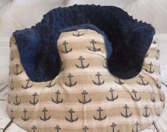 Nautical Anchors & Stripes Navy Bumbo Cover