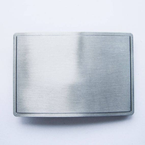 Silver Rectangle Blank Belt Buckle