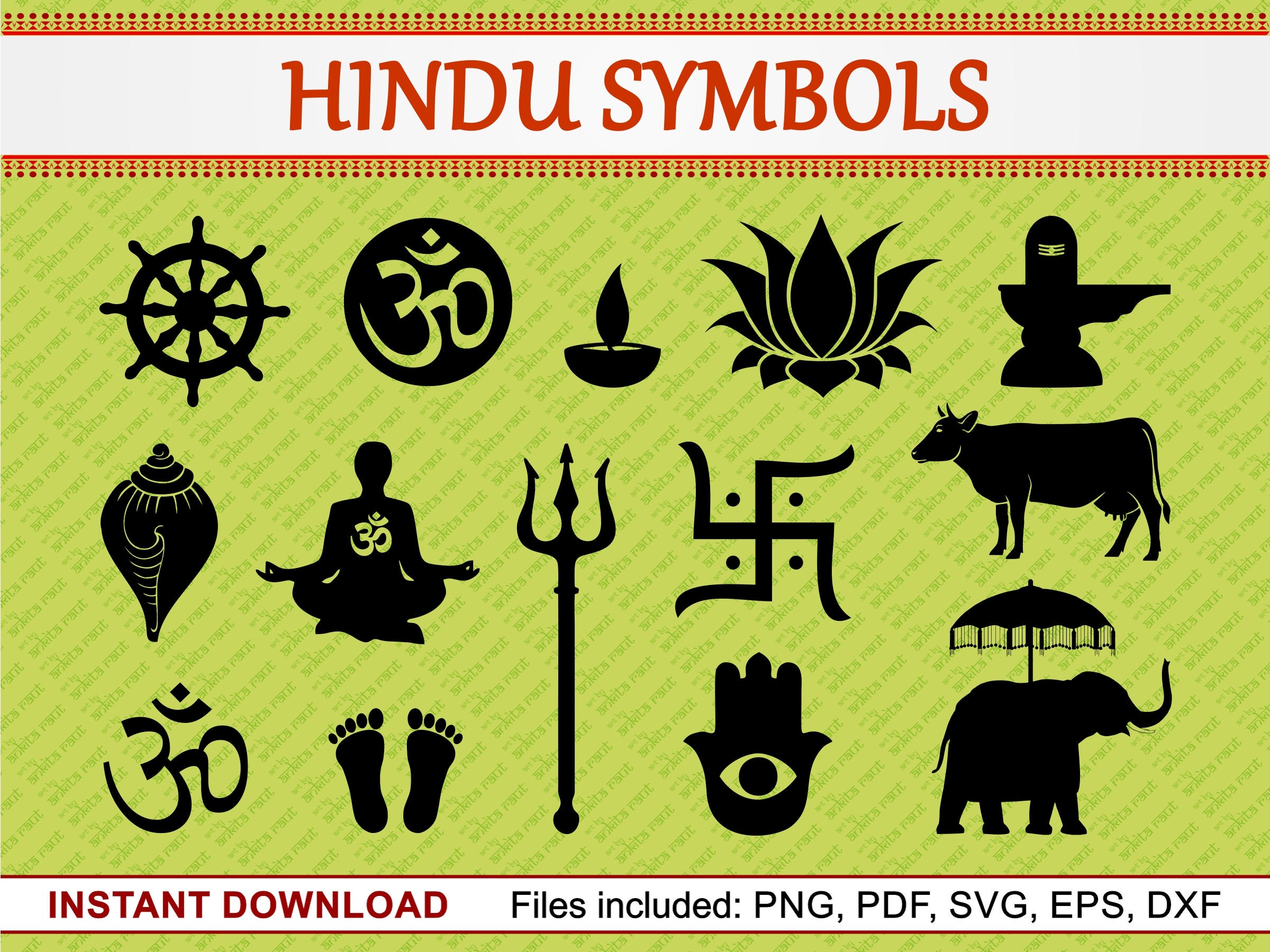 hindu-symbols-set-of-14-commercial-use-clipart-trishul-om