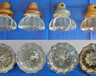 Group of 6 Vintage Clear Glass Doorknobs