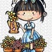 Lucy's Flowers Sasayaki Glitter Digital Stamps, Black and White Only