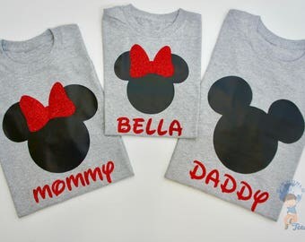 Mickey and Minnie T-shirts, Disney Trip, Family Set T-shirts, Personalized Disney T-shirts, Mickey Mouse T-shirts, Minnie Mouse T-shirts