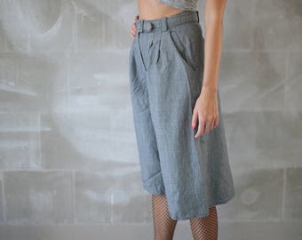 VTG Woman Wide Pants 90s/ Woman Loose High Waist Trousers/ Vintage Waistband Street Pantalon/ Bohemian Hippie Hipster Grunge Cullotes 90s