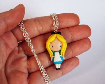 OUTLET! Sale! Alice in Wonderland necklace in fimo