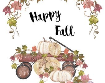 Fall Clip-art, Pumpkins Clip-art, Watercolor Thanksgiving Clip-art, Planning Clip-art, Scrapbook Clip-art. No. WC61