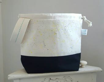 Grellow Speckled Handpainted Two tone Project Bag
