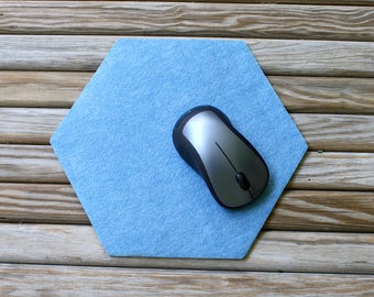 Vegan Friendly Felt Hexagon Mouse Pad 4mm Thick Computer Mousepad Geometric Office Cubicle Decor