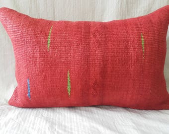 Kilim Pillow, 16"×24"İnches, Kilim Pillow Cover, Cushion Cover, Throw Pillow, Decorative Pillow, Lumbar Pillow, Pillow Cover, Hemp, Linen