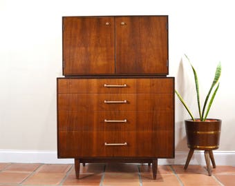 Mid Century Tall Dresser / Chest / Armoire