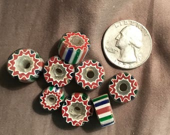 8 5-LAYER CHEVRONS ca. 1900, African Trade Beads