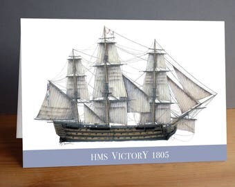 HMS Victory 1805 greeting card