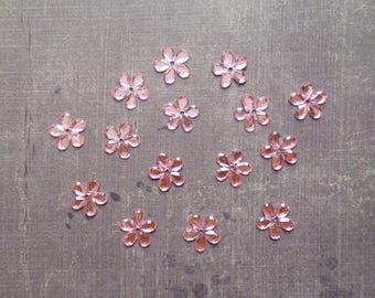 Lot 50 rhinestones form flower 1.1 cm Rose