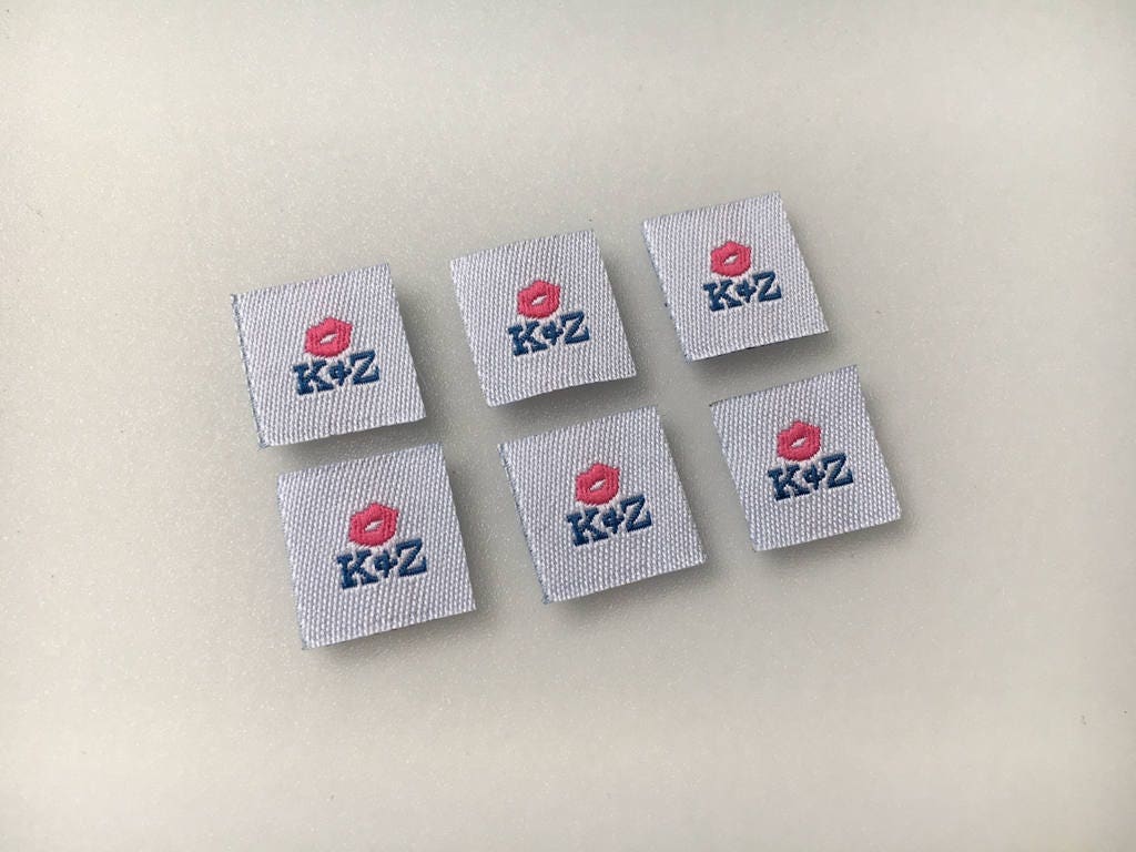 300 Custom woven labels, Sewing fabric labels, Clothing woven tags, Woven garment labels, Woven ...