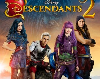 Descendants 2 Edible Image Cake Topper Personalized Birthday 1/4 Sheet or 8" Round