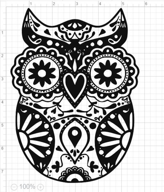 Mandala Style Owl SVG PDF EPS Dxf & Studio 3 Cut Files