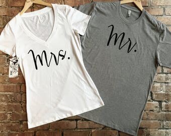 Mr and Mrs Shirts. Couples Shirts. Honeymoon Shirts. Wedding Shirts. Mr Mrs Shirts. His and Her Shirts. Hubby Shirt. Wifey Shirt. Hubby Tee